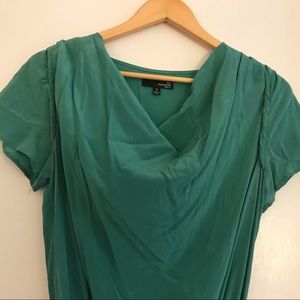 Green silk dress